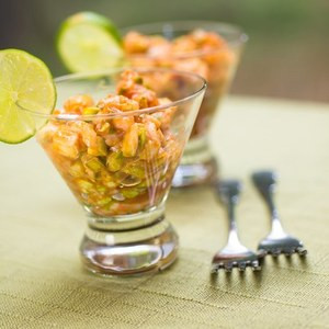 Tostada Di Ceviche Di Gamberetti