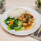 Stir Fried Veggie Chicken In Three Cup Sauce With Rice