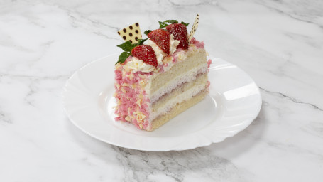 Sl010 Fetta Di Torta Con Fiori Di Fragola