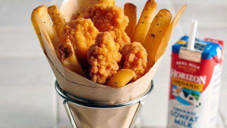 Patatine Fritte Con Morsi Di Pollo Croccanti Di Kid's Dippers