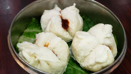 Steamed Little Roast Pork Bun (3Pc) Chā Shāo Bāo