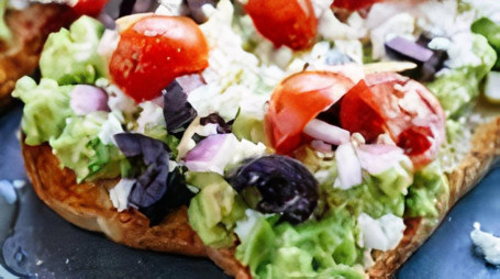 Greek Avocado Toast Open Face Toast