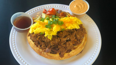 Loaded Pulled Pork Waffle